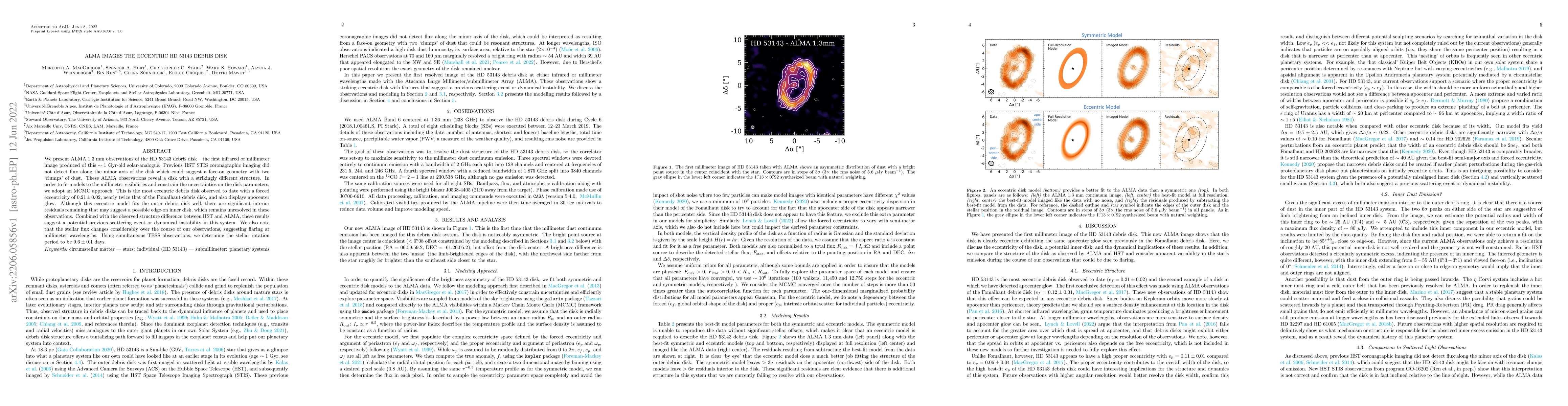 Thumbnail for ALMA Images the Eccentric HD 53143 Debris Disk