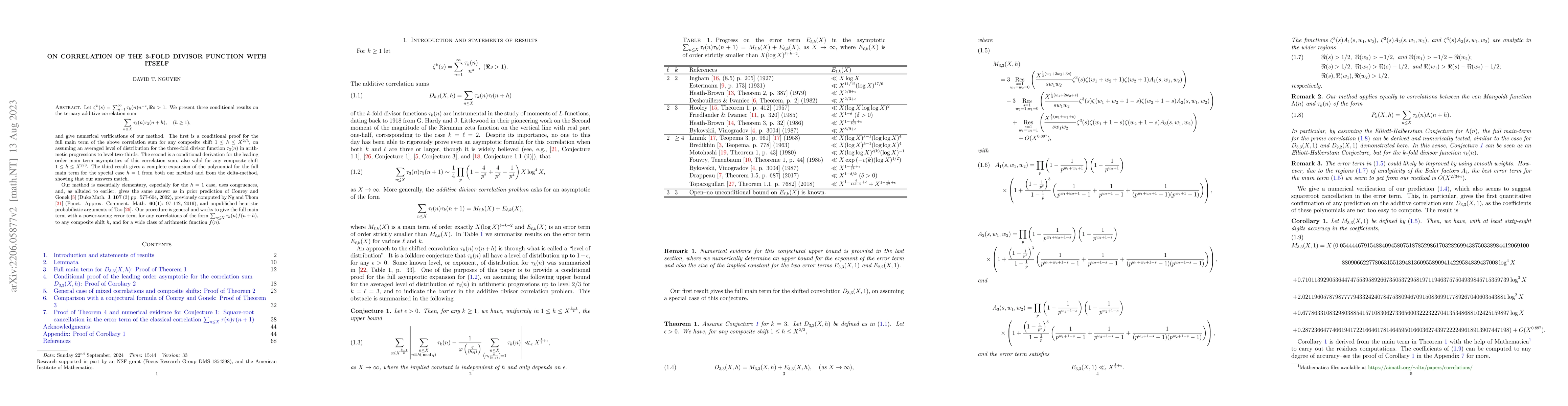 Thumbnail for On correlation of the 3-fold divisor function with itself