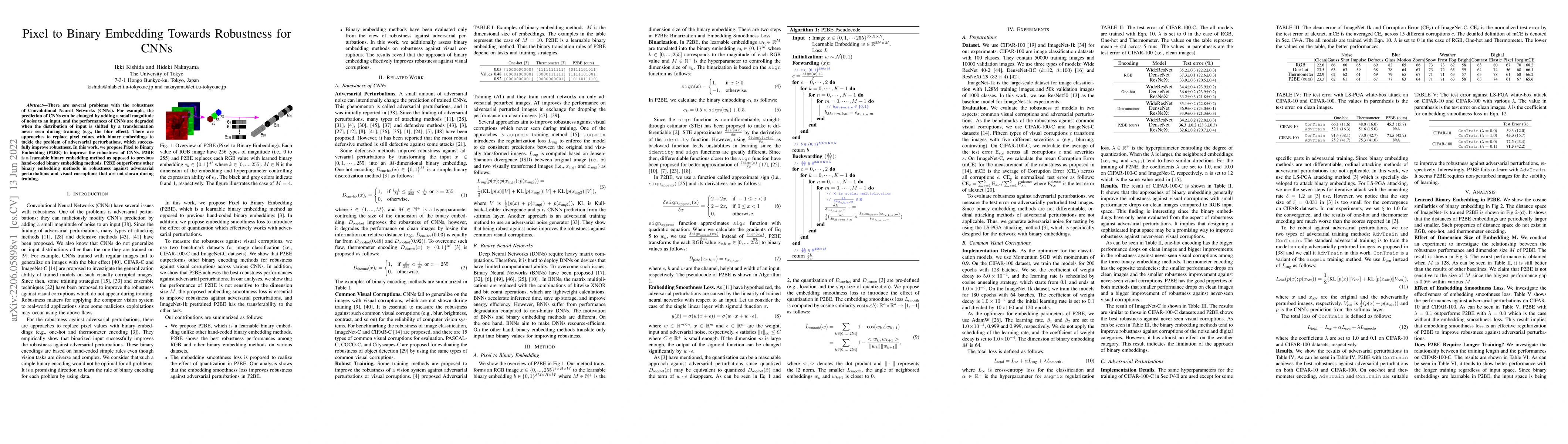 Thumbnail for Pixel to Binary Embedding Towards Robustness for CNNs