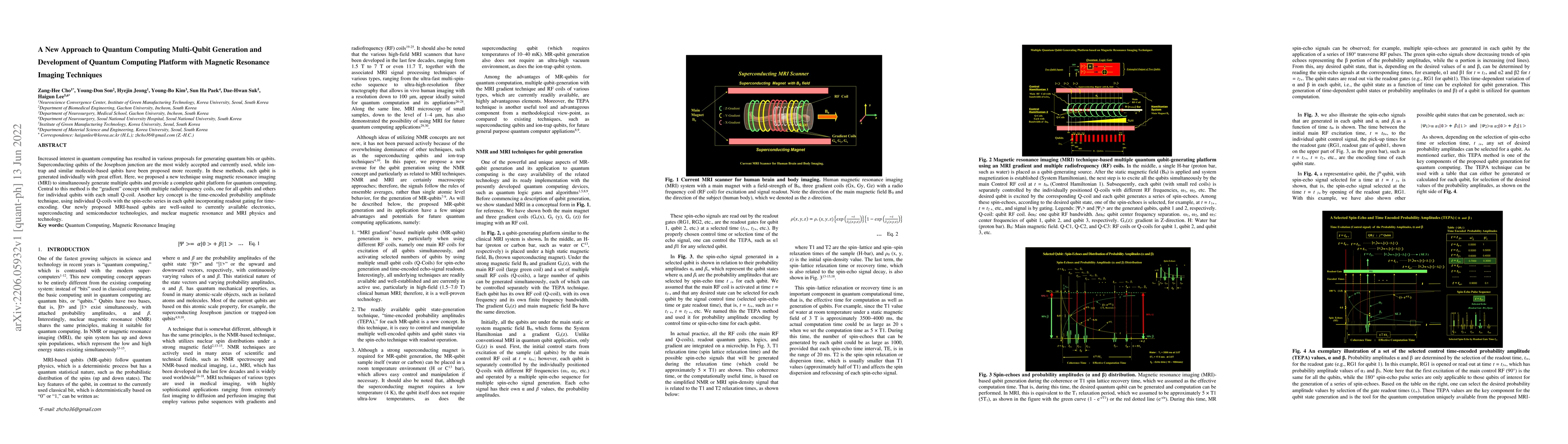 Thumbnail for A New Approach to Quantum Computing Multi-Qubit Generation and
  Development of Quantum Computing Platform with Magnetic Resonance Imaging
  Techniques