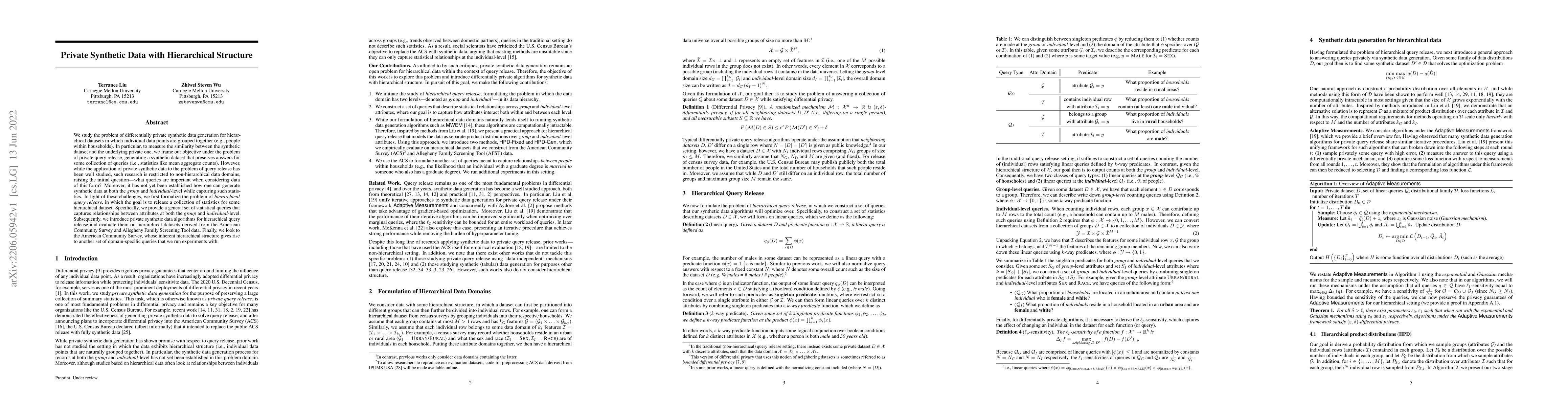 Thumbnail for Private Synthetic Data with Hierarchical Structure