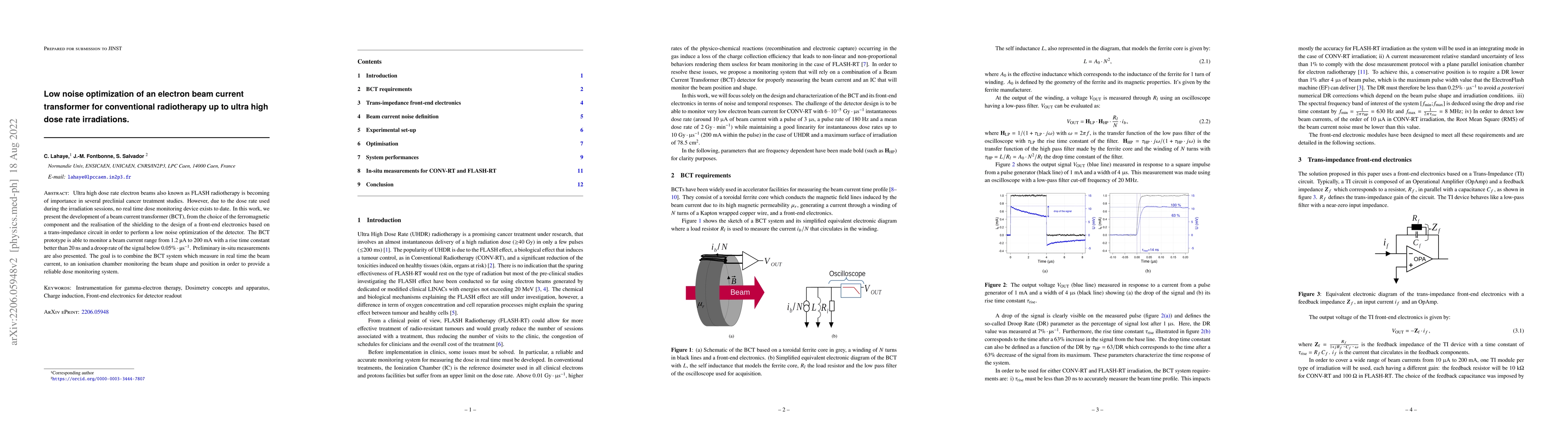 Thumbnail for Low noise optimization of an electron beam current transformer for
  conventional radiotherapy up to ultra high dose rate irradiations