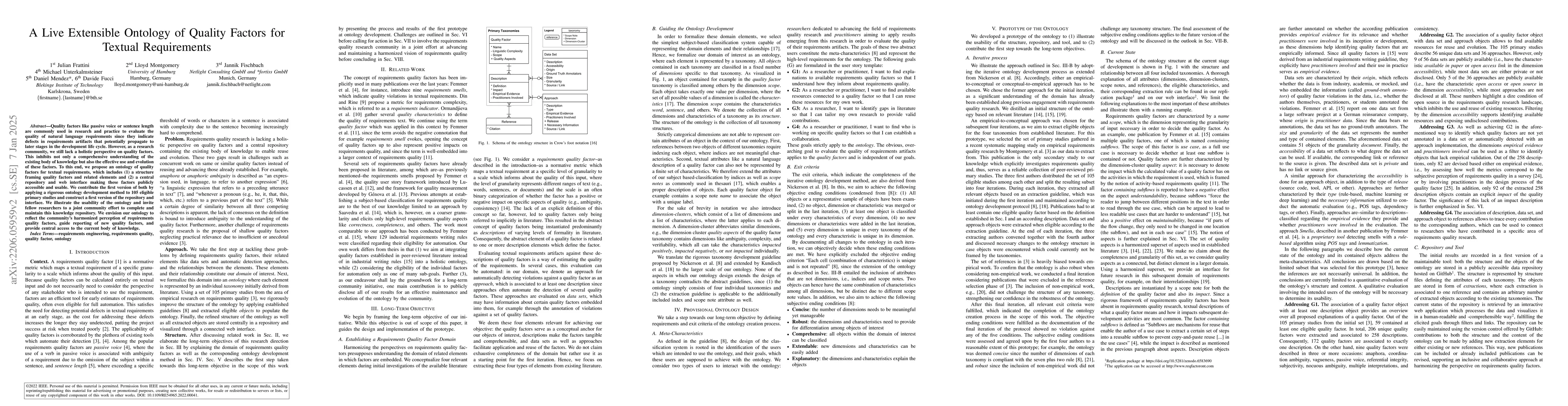 Thumbnail for A Live Extensible Ontology of Quality Factors for Textual Requirements