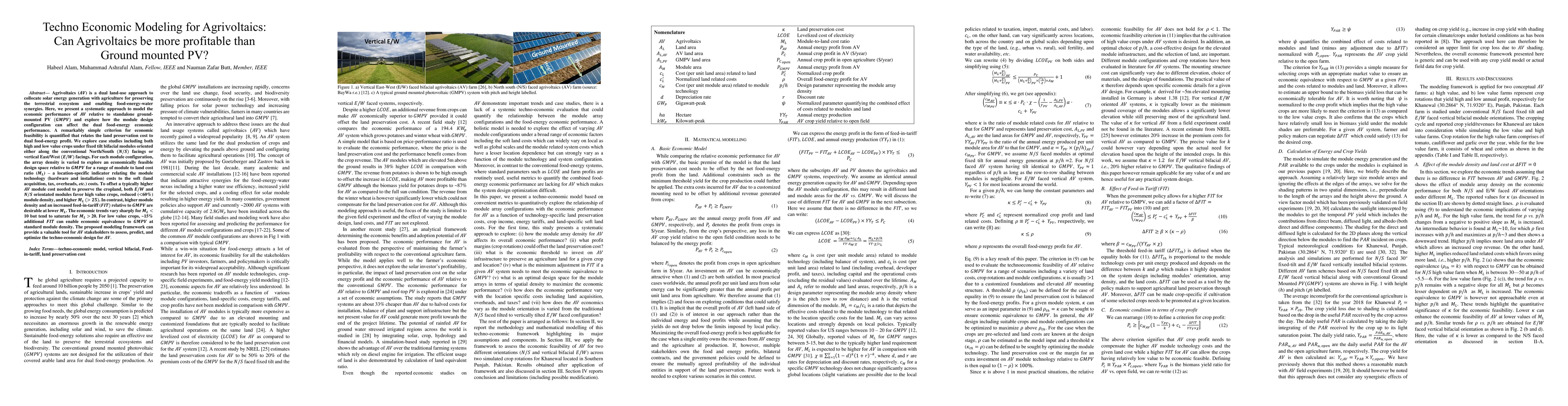 Thumbnail for Techno Economic Modeling for Agrivoltaics: Can Agrivoltaics be more
  profitable than Ground mounted PV?