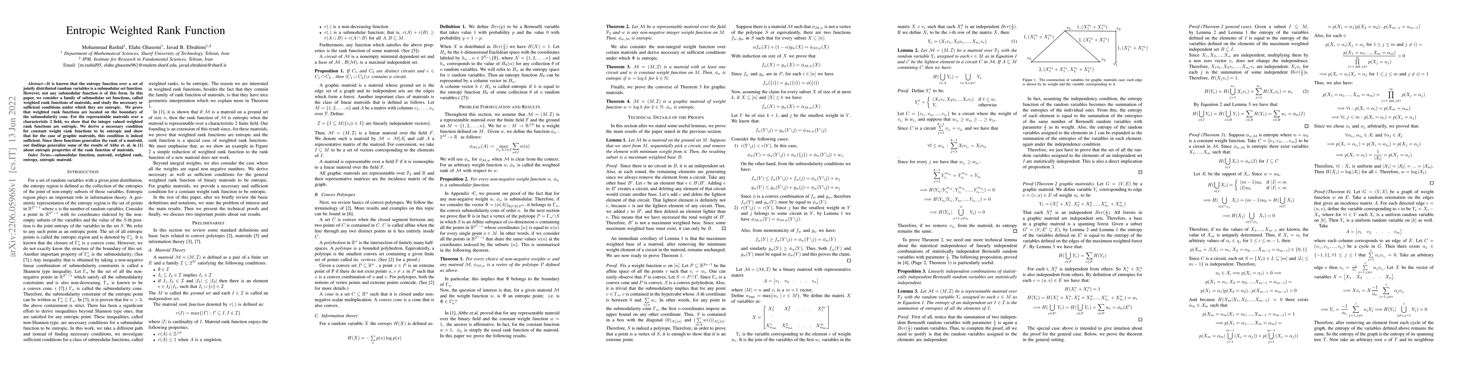 Thumbnail for Entropic Weighted Rank Function