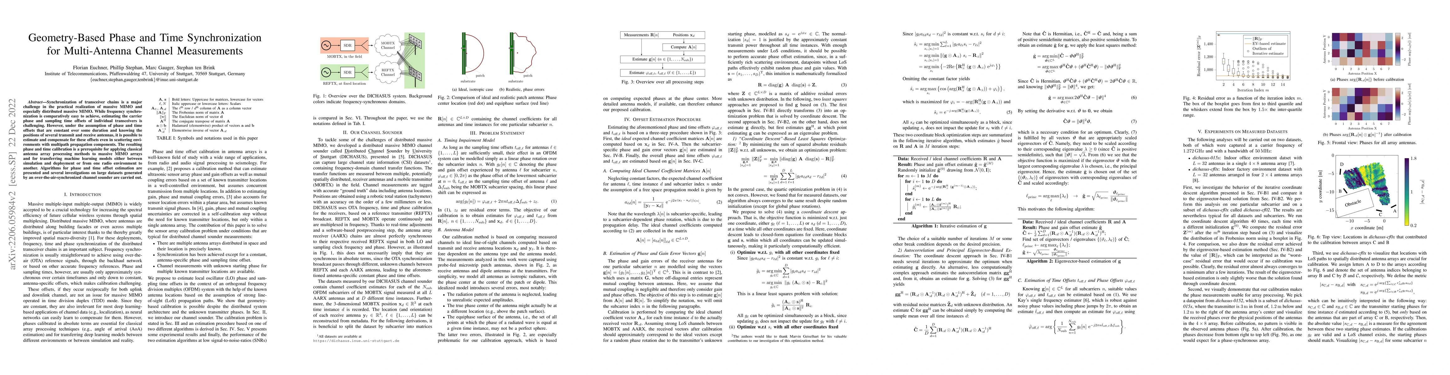 Thumbnail for Geometry-Based Phase and Time Synchronization for Multi-Antenna Channel
  Measurements