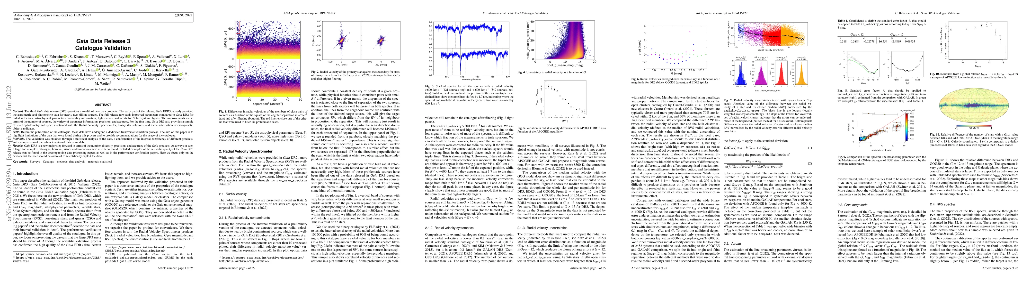 Thumbnail for Gaia Data Release 3: Catalogue Validation