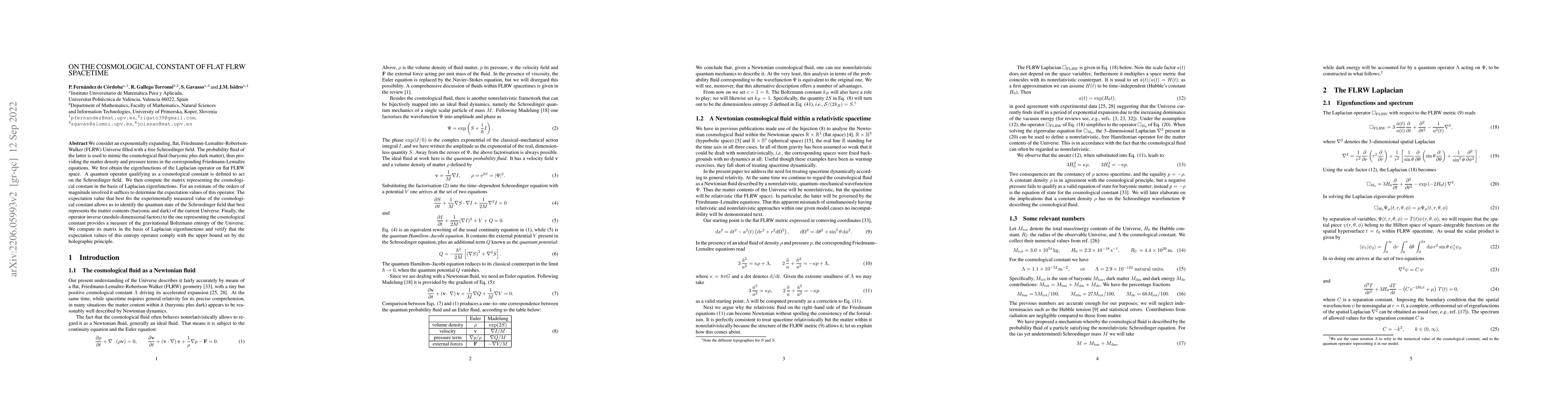 Thumbnail for On the cosmological constant of flat FLRW spacetime