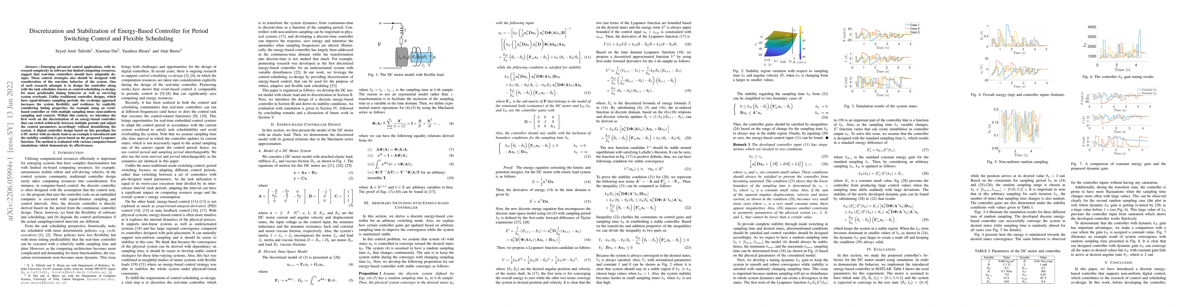 Thumbnail for Discretization and Stabilization of Energy-Based Controller for Period
  Switching Control and Flexible Scheduling