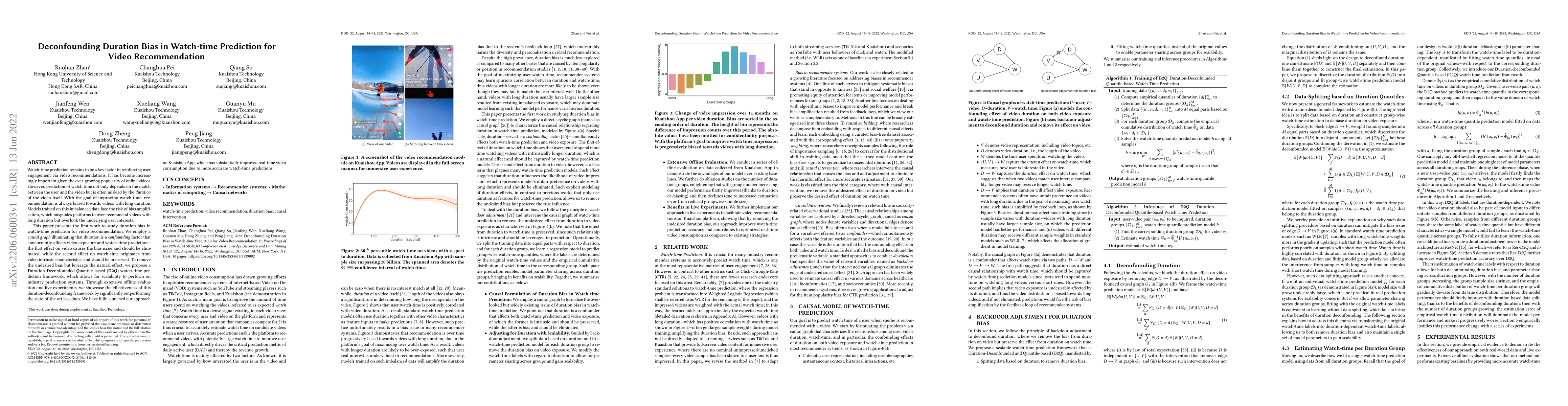 Thumbnail for Deconfounding Duration Bias in Watch-time Prediction for Video
  Recommendation