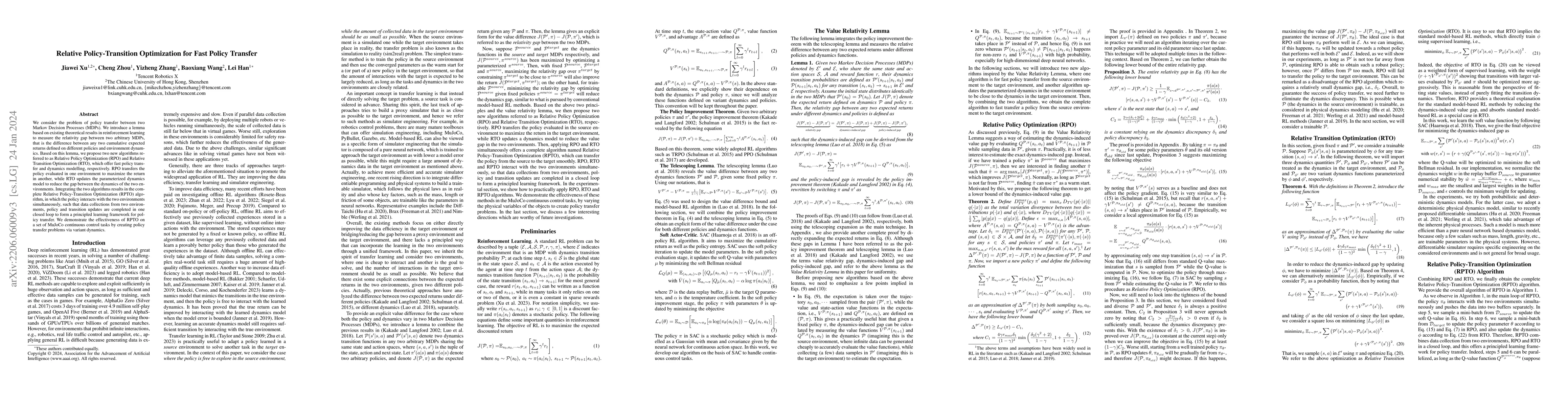 Thumbnail for Relative Policy-Transition Optimization for Fast Policy Transfer