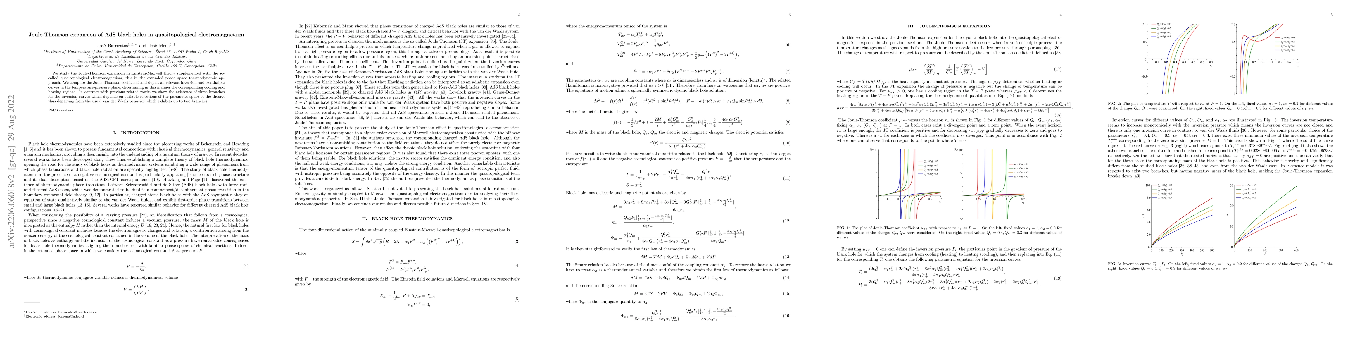 Thumbnail for Joule-Thomson expansion of AdS black holes in quasi-topological
  electromagnetism