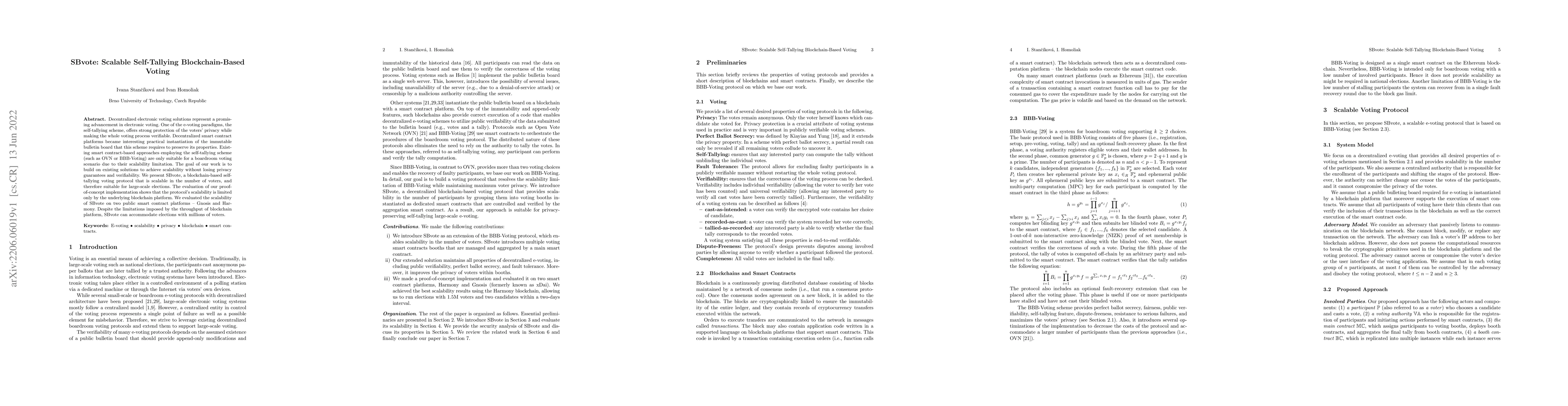 Thumbnail for SBvote: Scalable Self-Tallying Blockchain-Based Voting