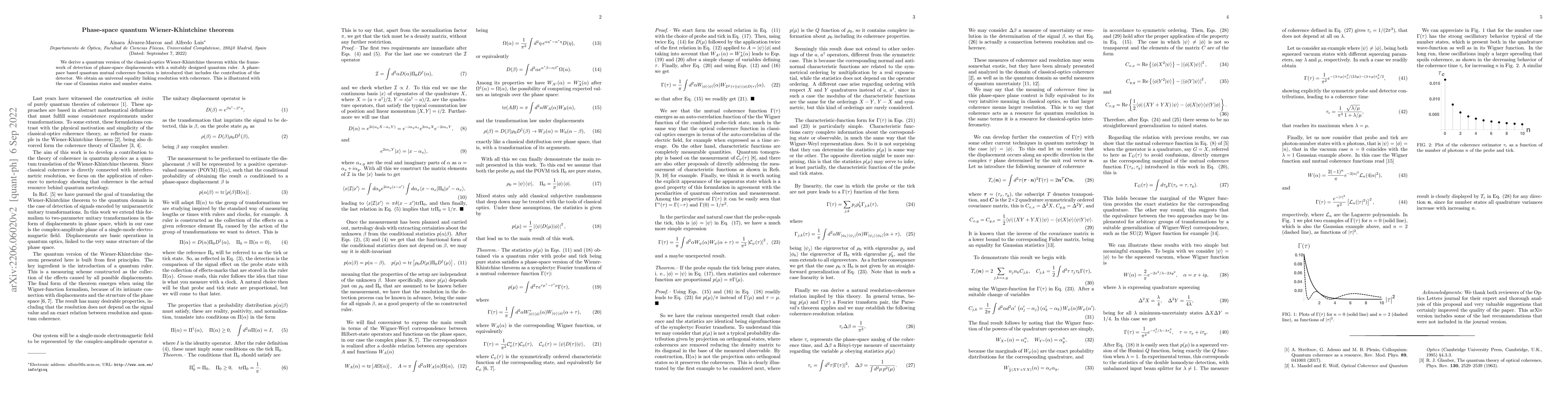 Thumbnail for Phase-space quantum Wiener-Khintchine theorem