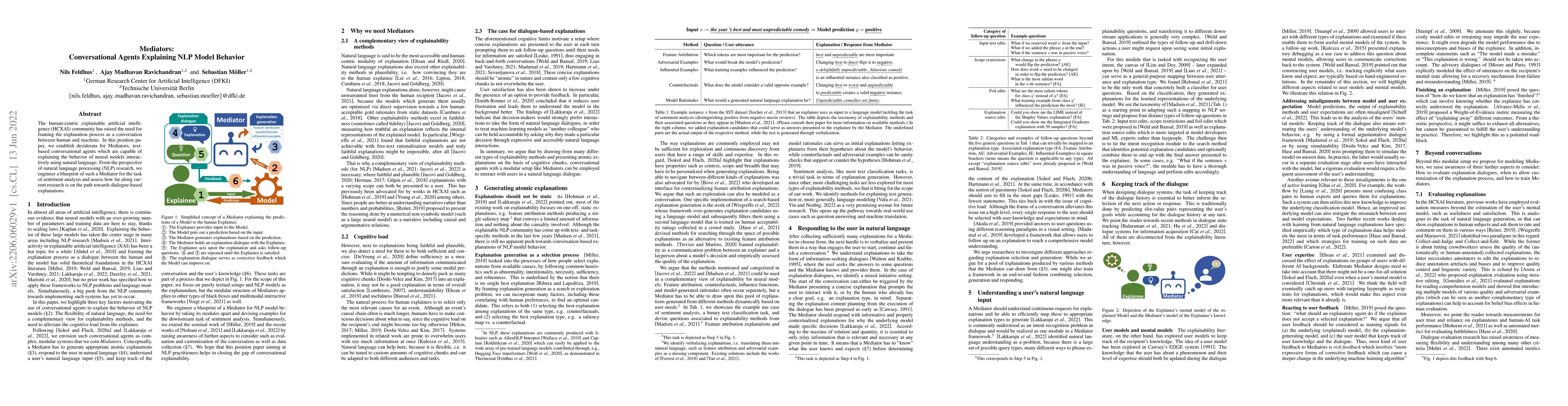 Thumbnail for Mediators: Conversational Agents Explaining NLP Model Behavior