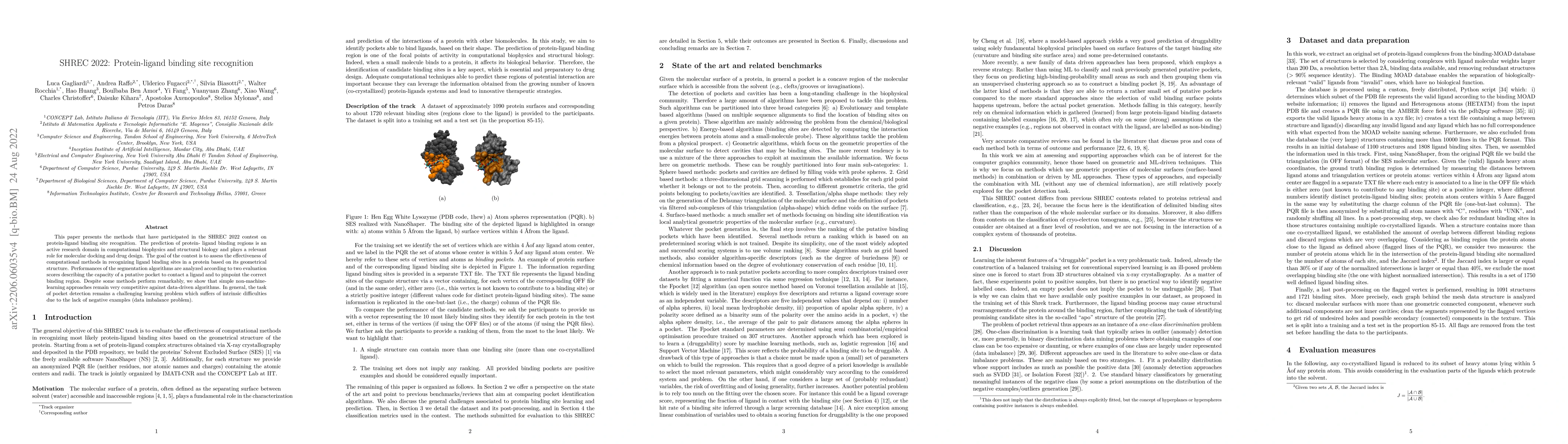 Thumbnail for SHREC 2022: Protein-ligand binding site recognition