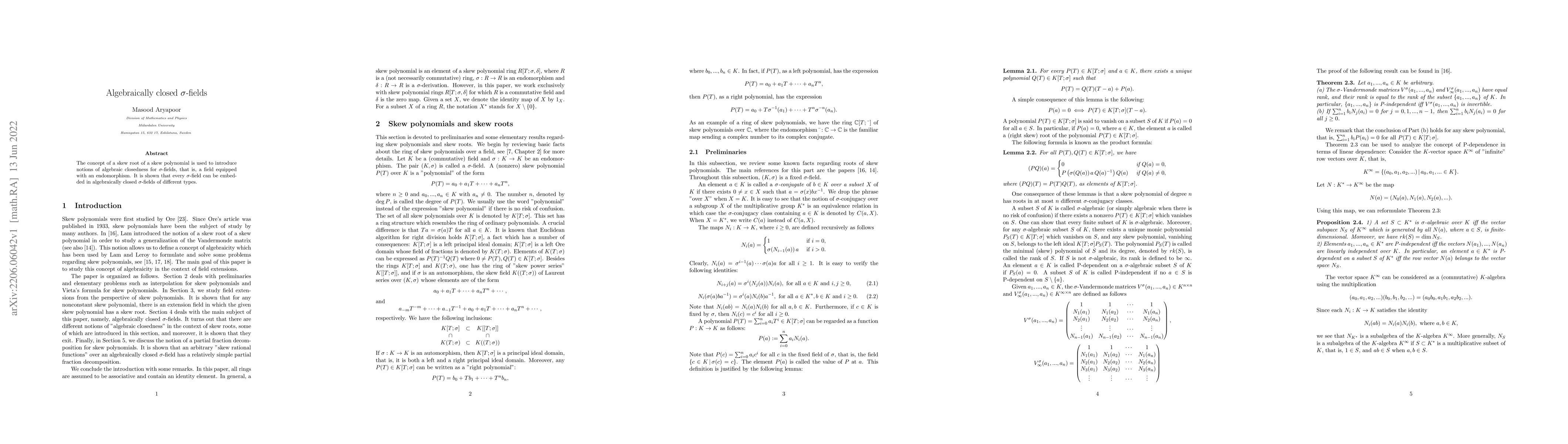 Thumbnail for Algebraically closed $\sigma$-fields