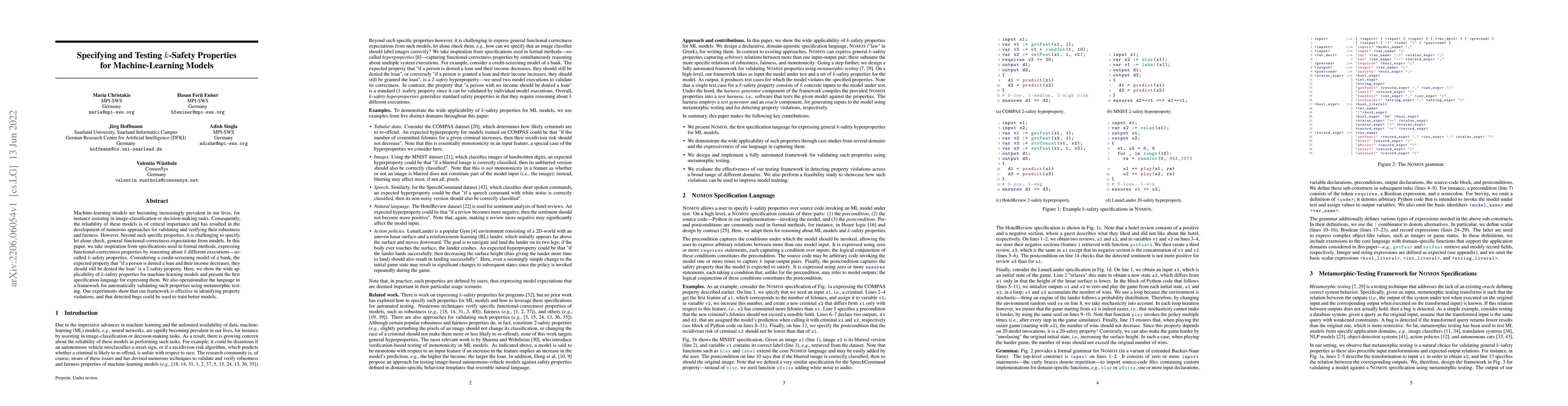 Thumbnail for Specifying and Testing $k$-Safety Properties for Machine-Learning Models