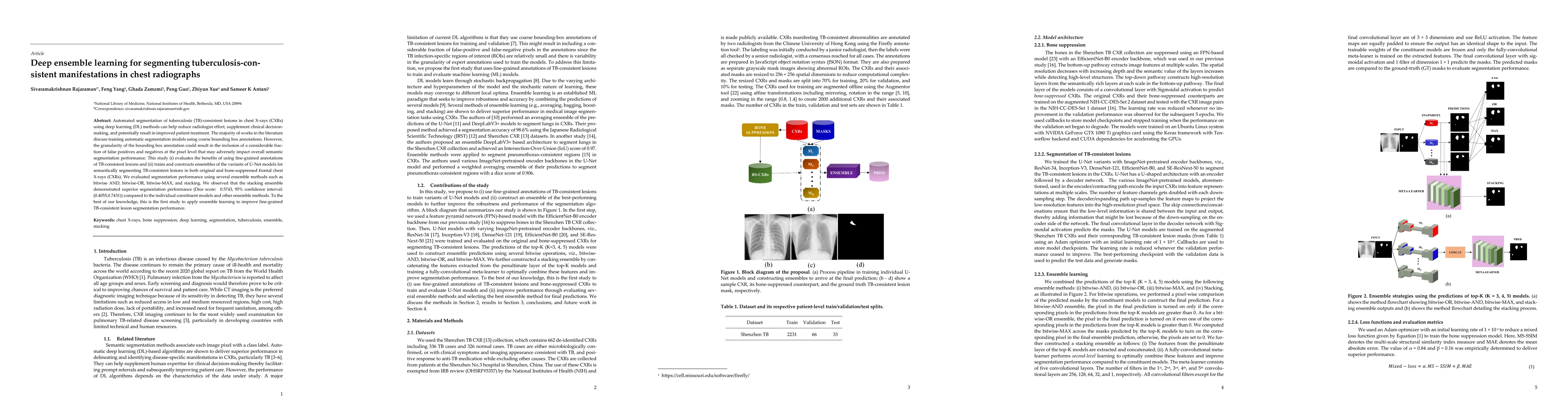 Thumbnail for Deep ensemble learning for segmenting tuberculosis-consistent
  manifestations in chest radiographs