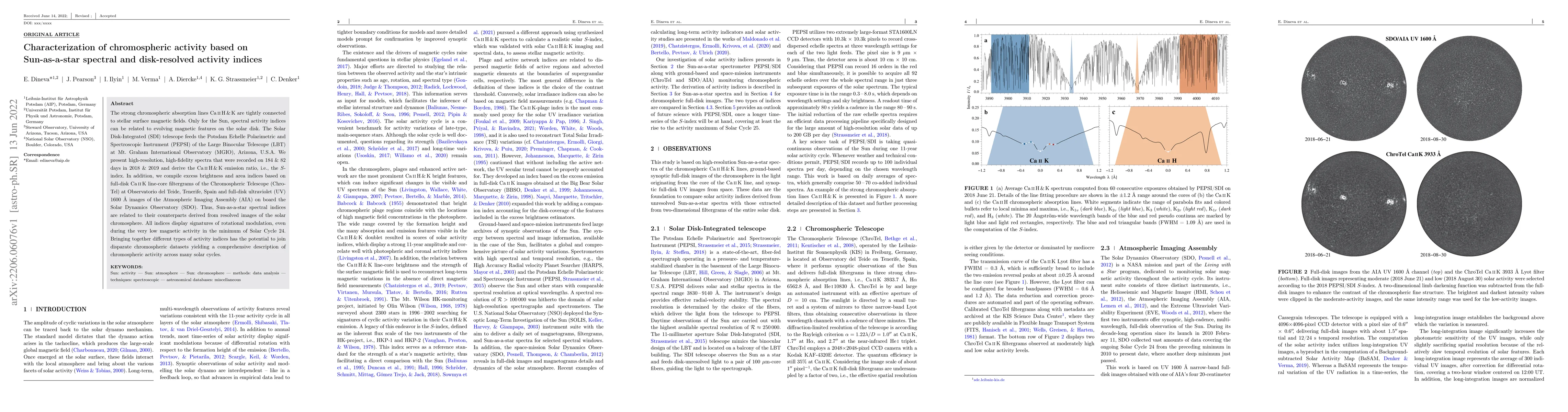 Thumbnail for Characterization of chromospheric activity based on Sun-as-a-star
  spectral and disk-resolved activity indices