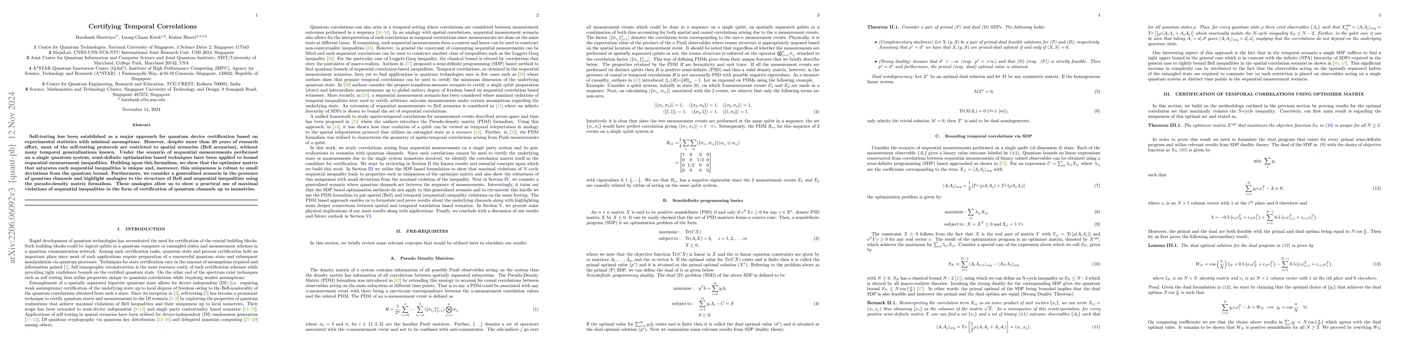 Thumbnail for Certifying Temporal Correlations