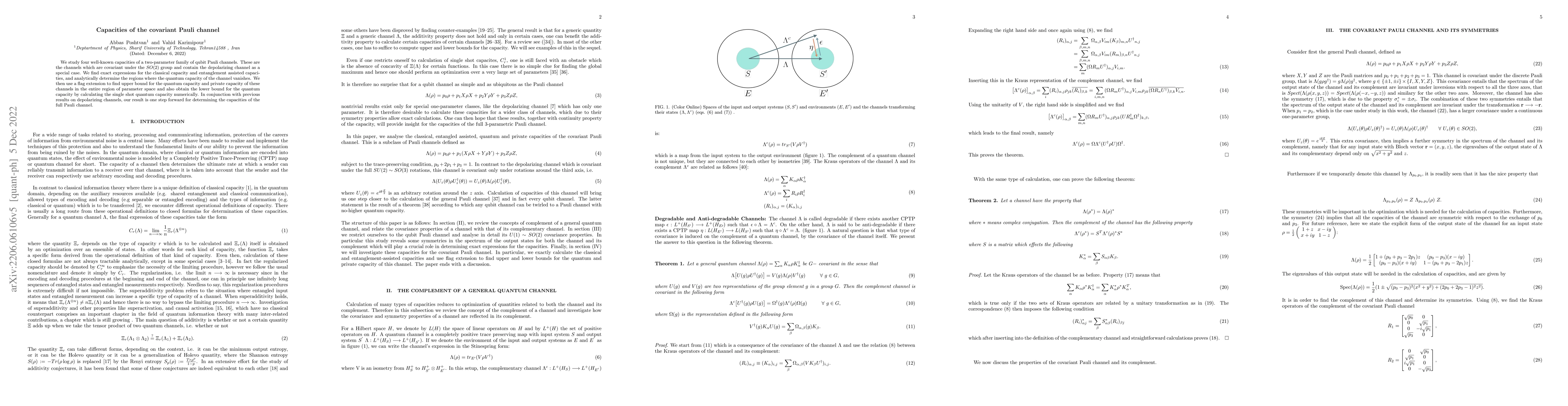 Thumbnail for Capacities of the covariant Pauli channel
