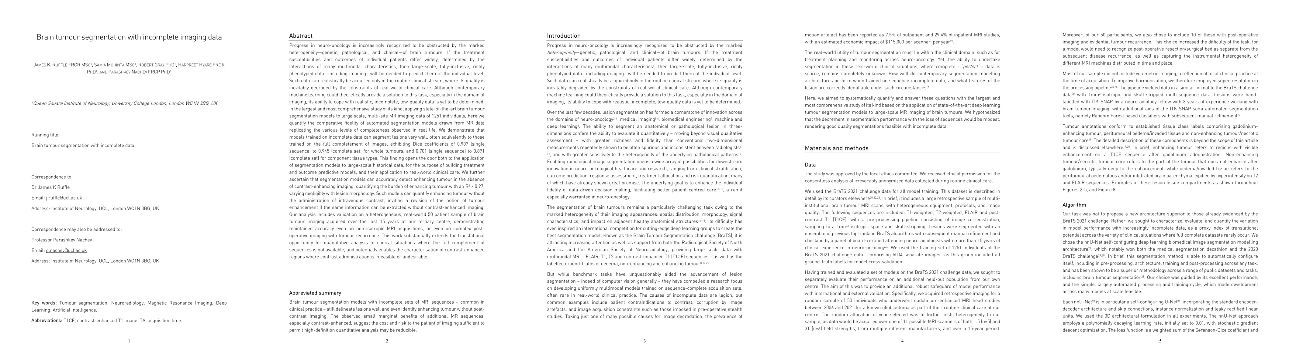 Thumbnail for Brain tumour segmentation with incomplete imaging data