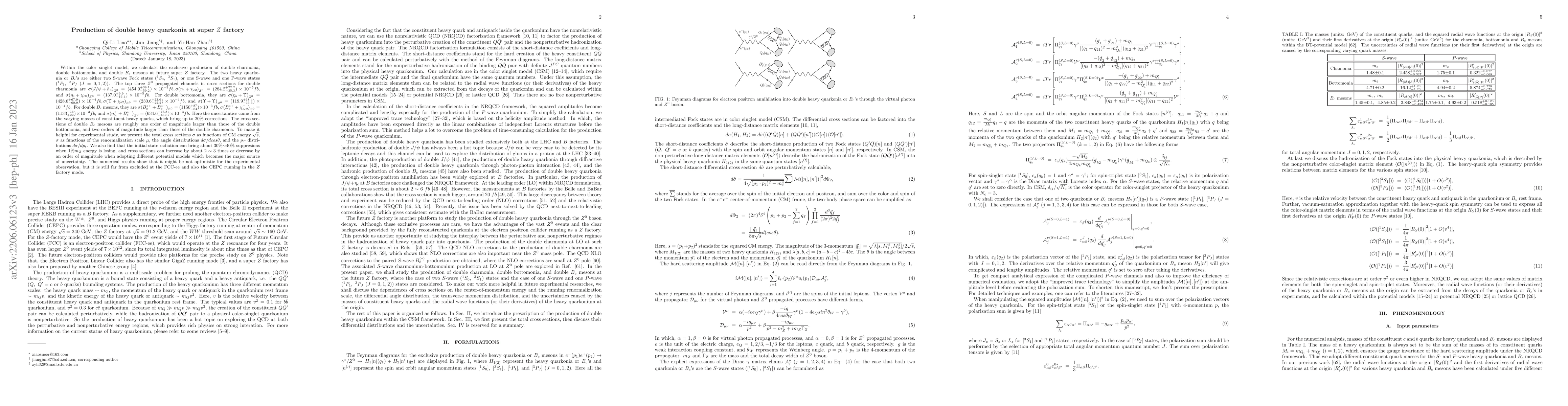 Thumbnail for Production of double heavy quarkonium at super $Z$ factory