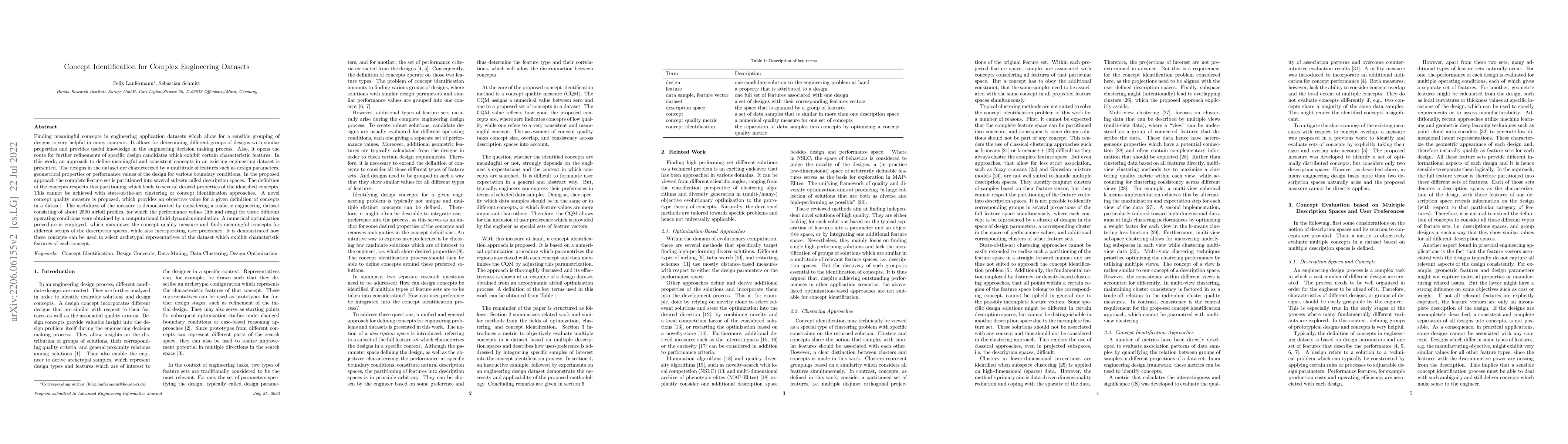 Thumbnail for Concept Identification for Complex Engineering Datasets