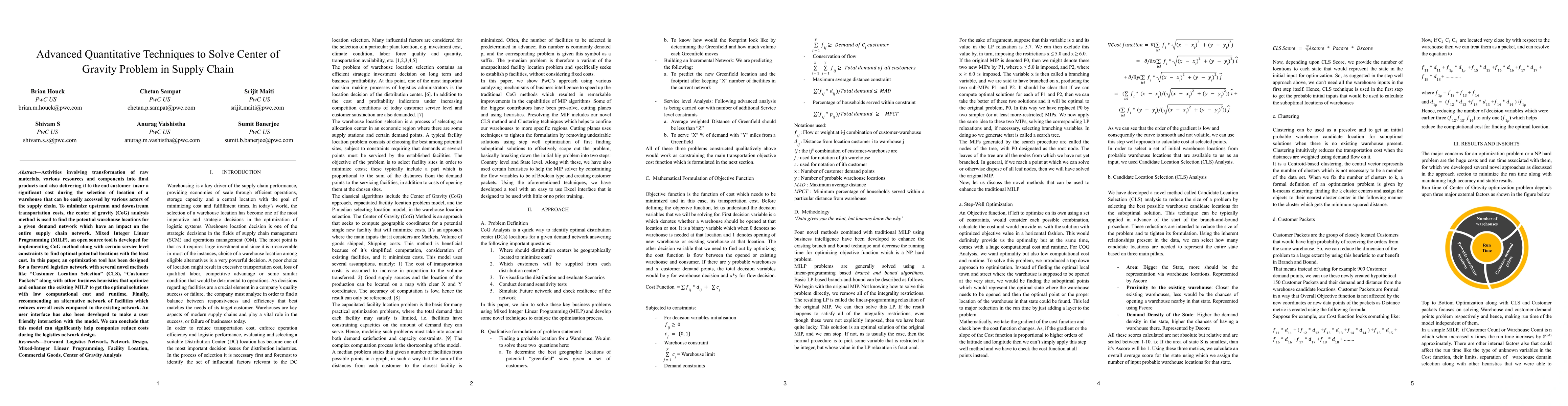 Thumbnail for Advanced Quantitative Techniques to Solve Center of Gravity Problem in
  Supply Chain