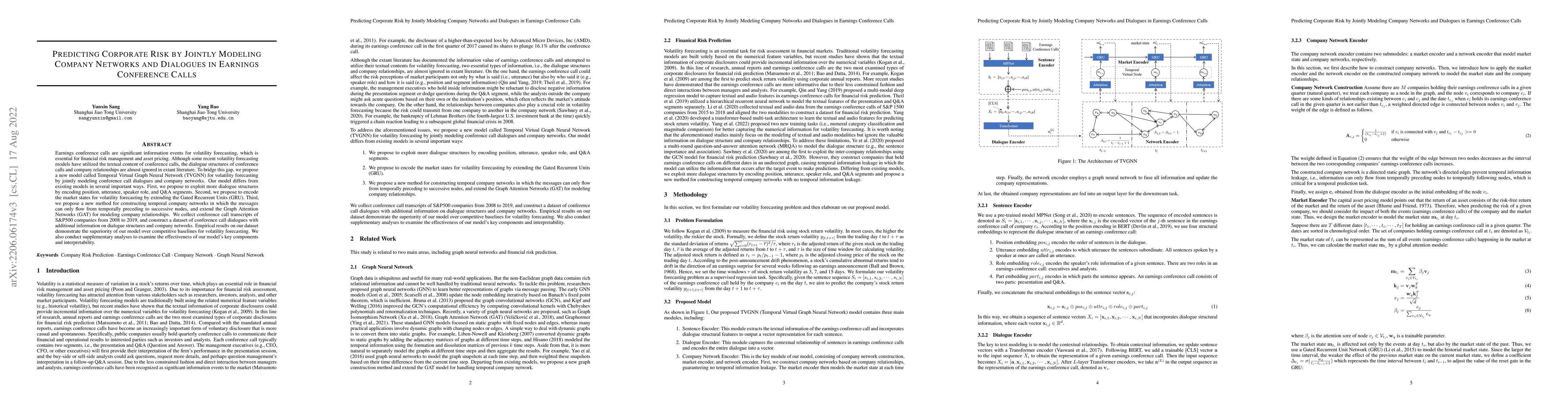 Thumbnail for Predicting Corporate Risk by Jointly Modeling Company Networks and
  Dialogues in Earnings Conference Calls
