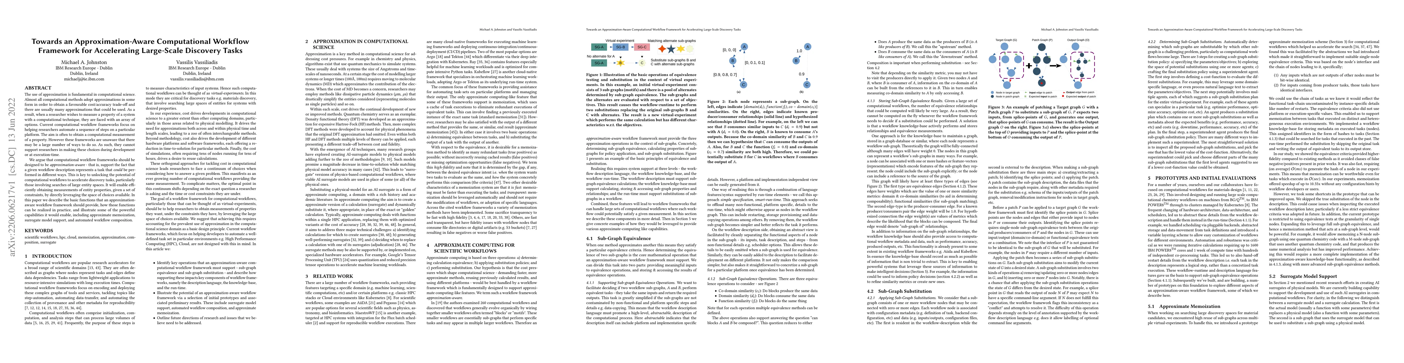 Thumbnail for Towards an Approximation-Aware Computational Workflow Framework for
  Accelerating Large-Scale Discovery Tasks