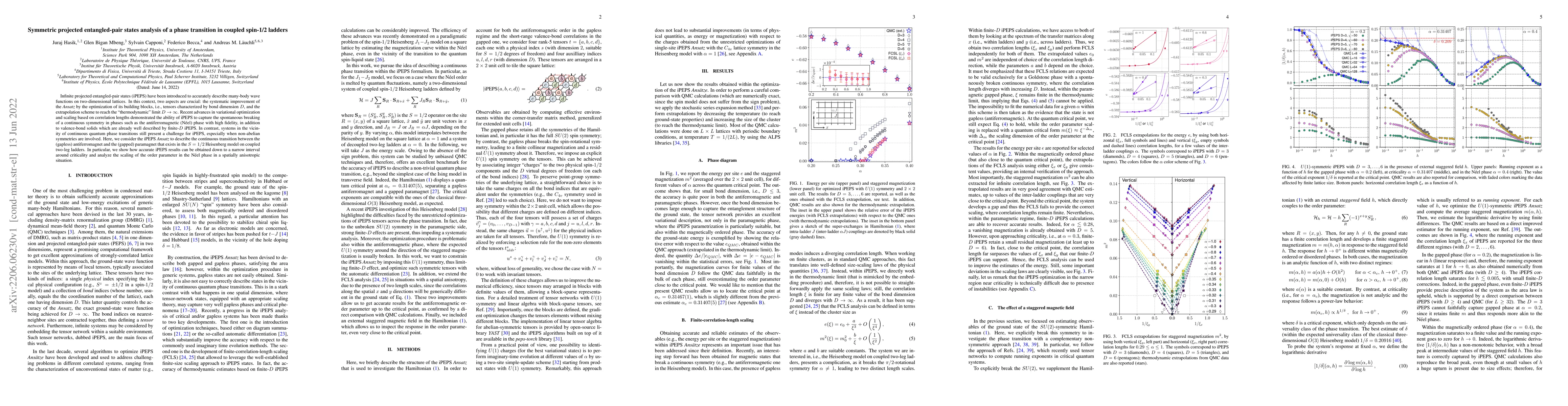 Thumbnail for Symmetric projected entangled-pair states analysis of a phase transition
  in coupled spin-1/2 ladders