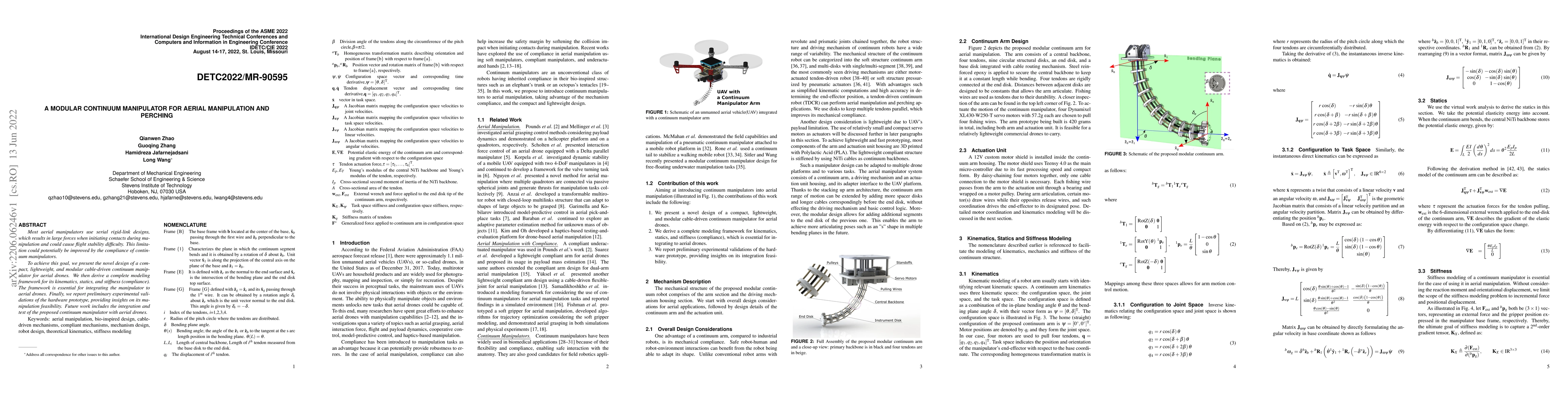 Thumbnail for A Modular Continuum Manipulator for Aerial Manipulation and Perching