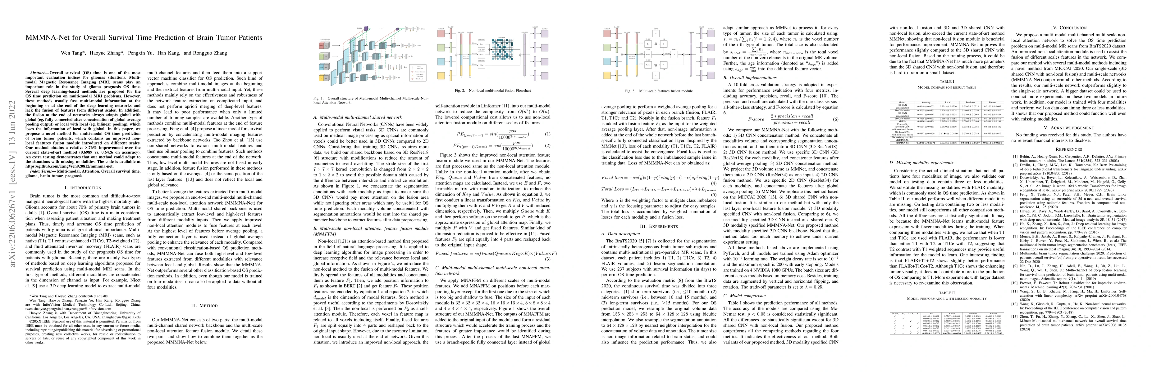 Thumbnail for MMMNA-Net for Overall Survival Time Prediction of Brain Tumor Patients