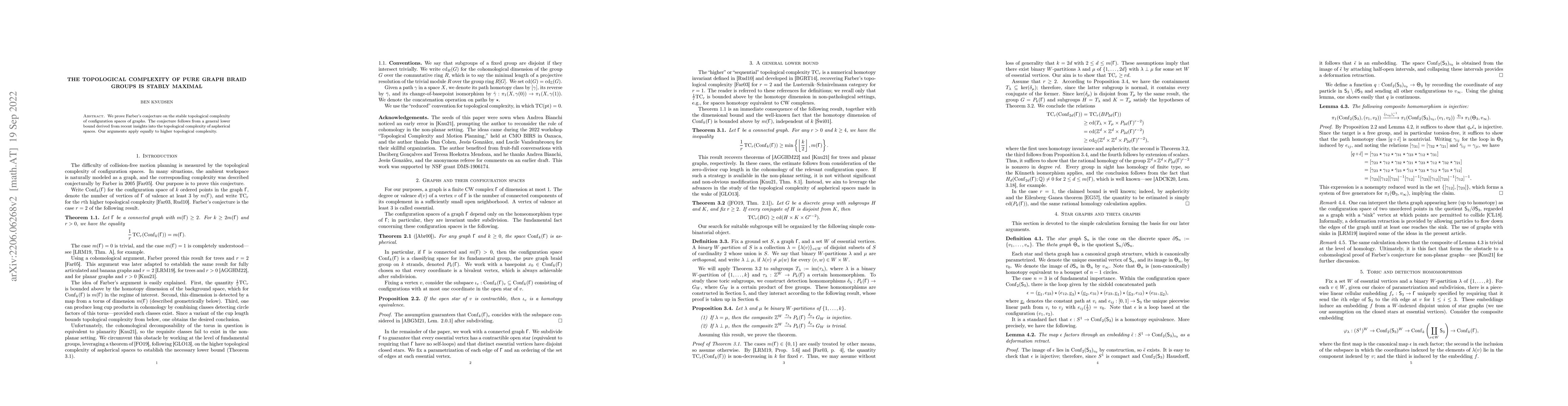 Thumbnail for The topological complexity of pure graph braid groups is stably maximal