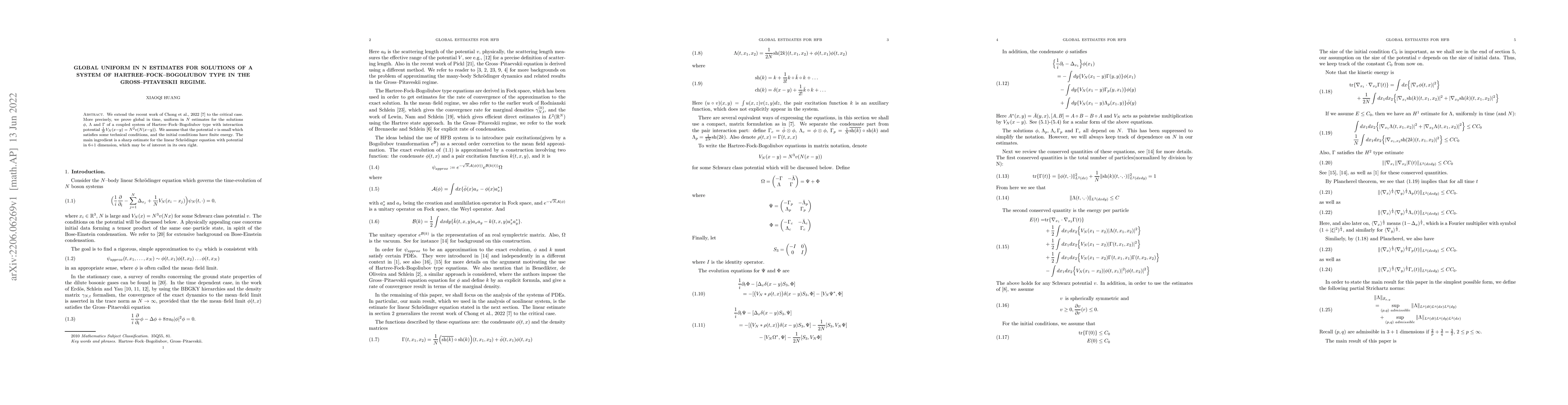 Thumbnail for Global uniform in $N$ estimates for solutions of a system of
  Hartree-Fock-Bogoliubov type in the Gross-Pitaveskii regime