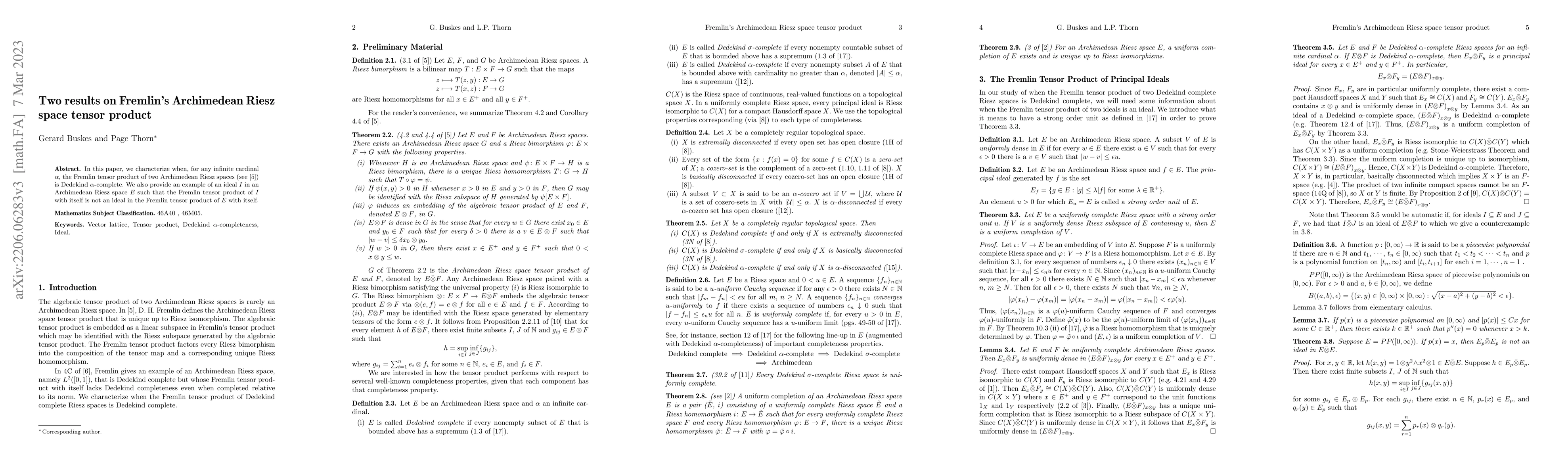 Thumbnail for Two Results on Fremlin's Archimedean Riesz Space Tensor Product