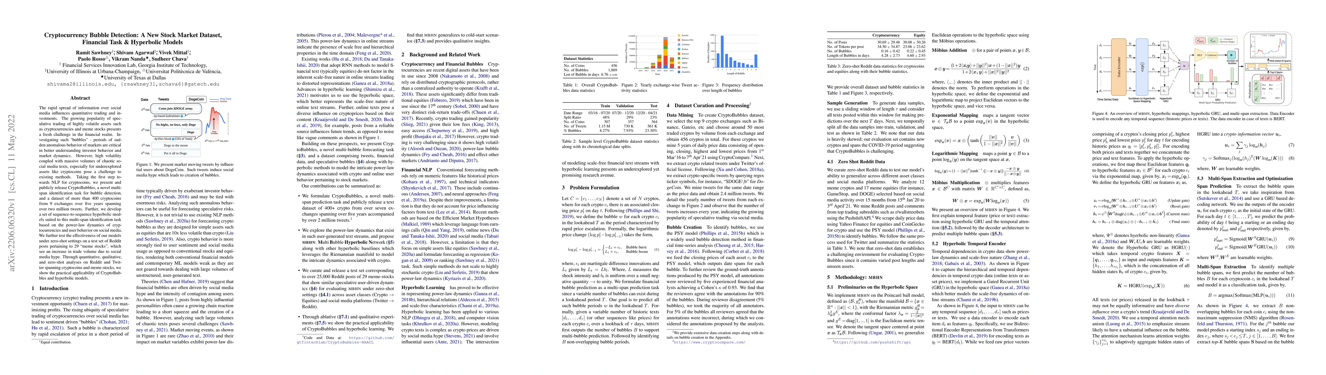 Thumbnail for Cryptocurrency Bubble Detection: A New Stock Market Dataset, Financial
  Task & Hyperbolic Models
