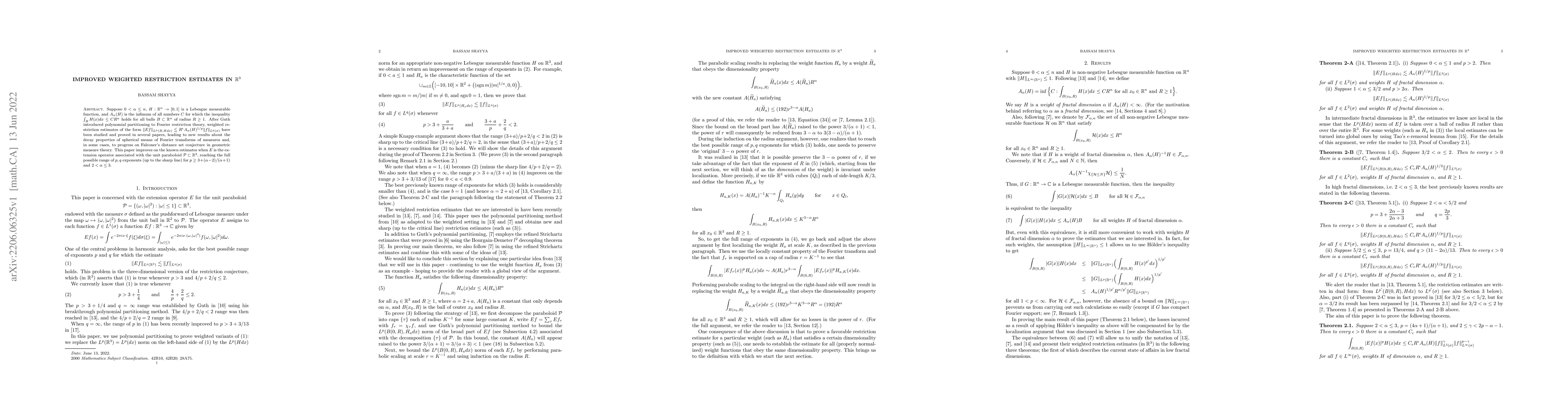 Thumbnail for Improved weighted restriction estimates in $\Bbb R^3$