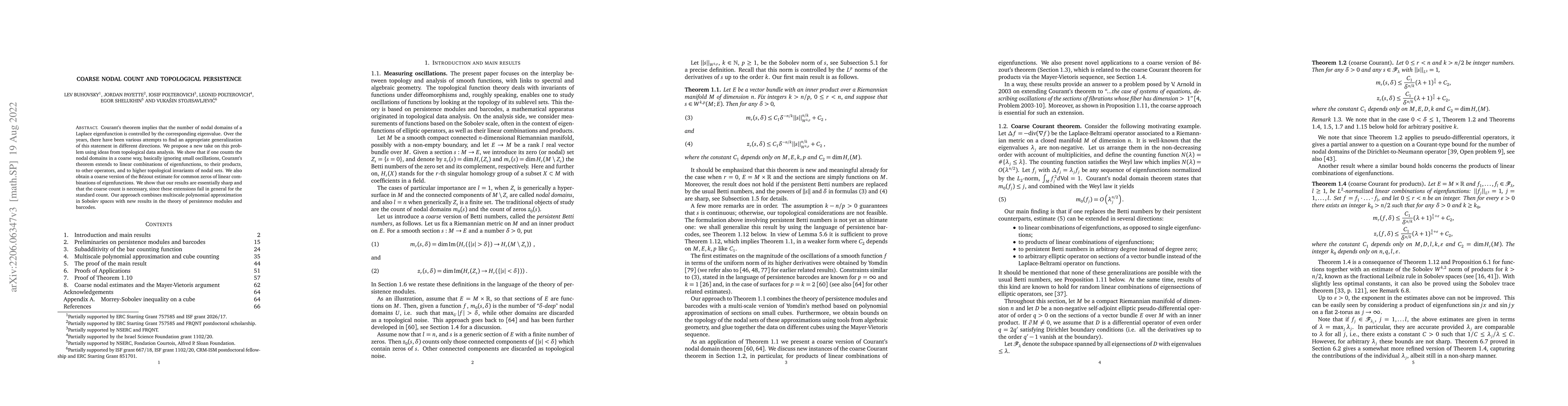 Thumbnail for Coarse nodal count and topological persistence