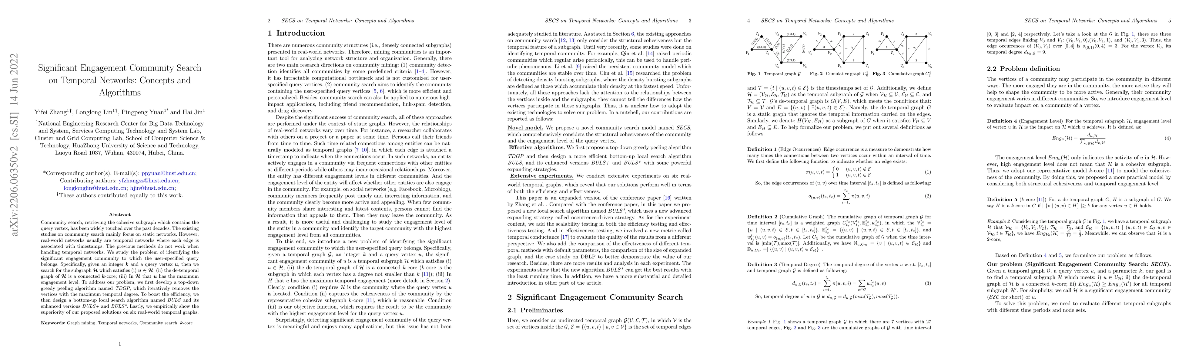 Thumbnail for Significant Engagement Community Search on Temporal Networks: Concepts
  and Algorithms