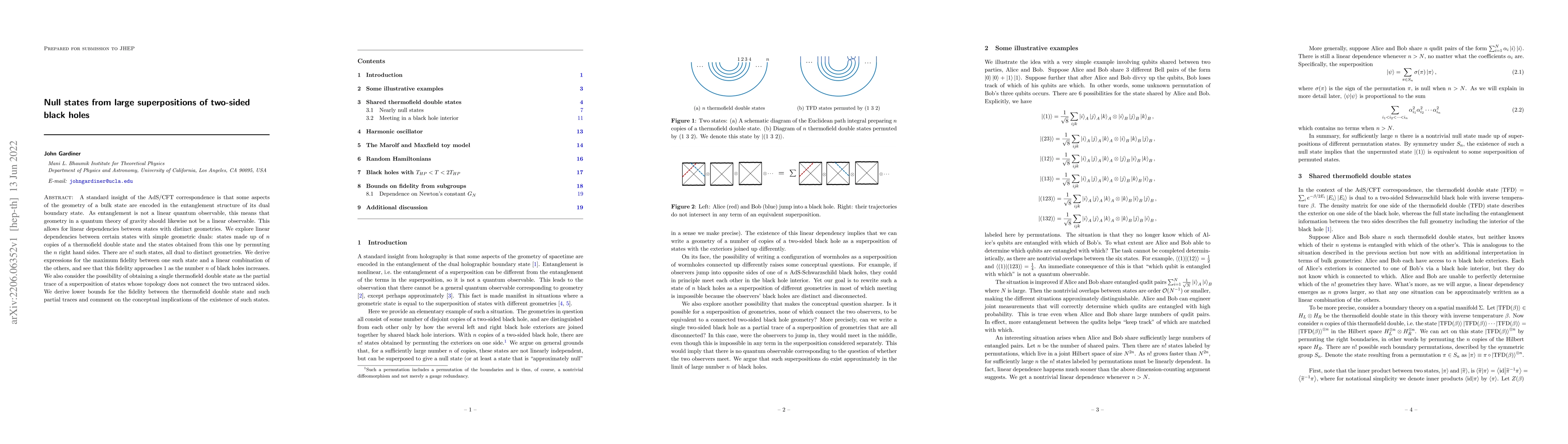 Thumbnail for Null states from large superpositions of two-sided black holes
