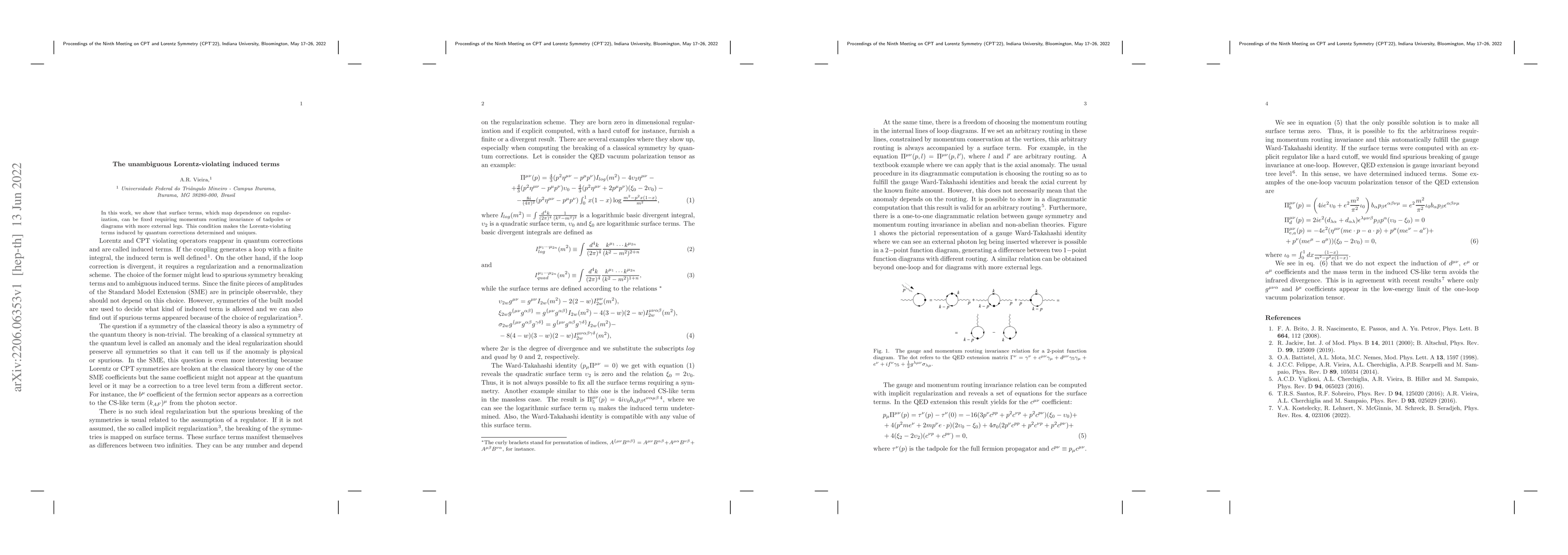 Thumbnail for The unambiguous Lorentz-violating induced terms