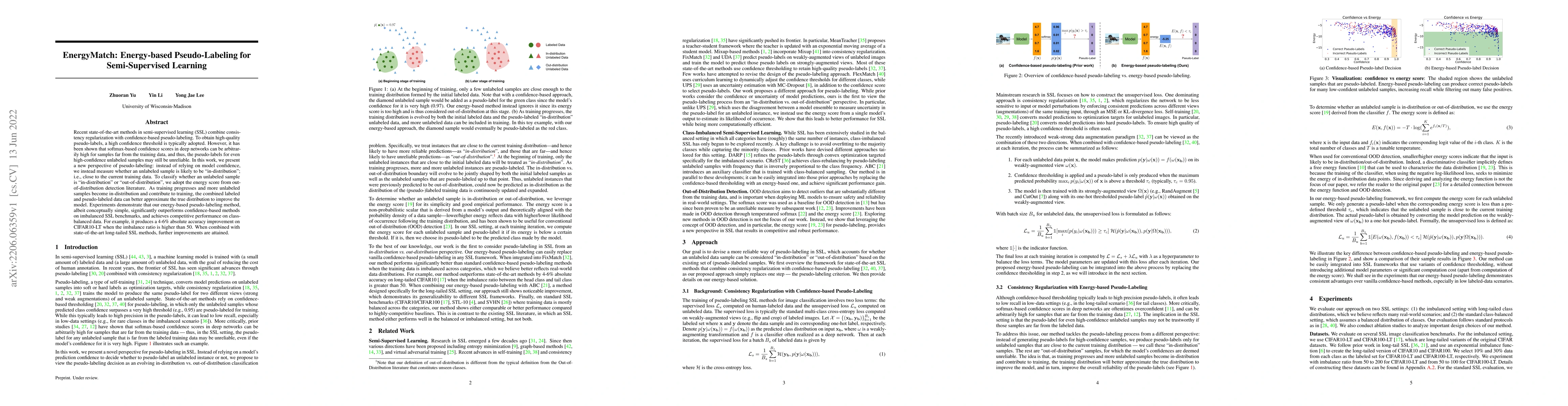 Thumbnail for EnergyMatch: Energy-based Pseudo-Labeling for Semi-Supervised Learning