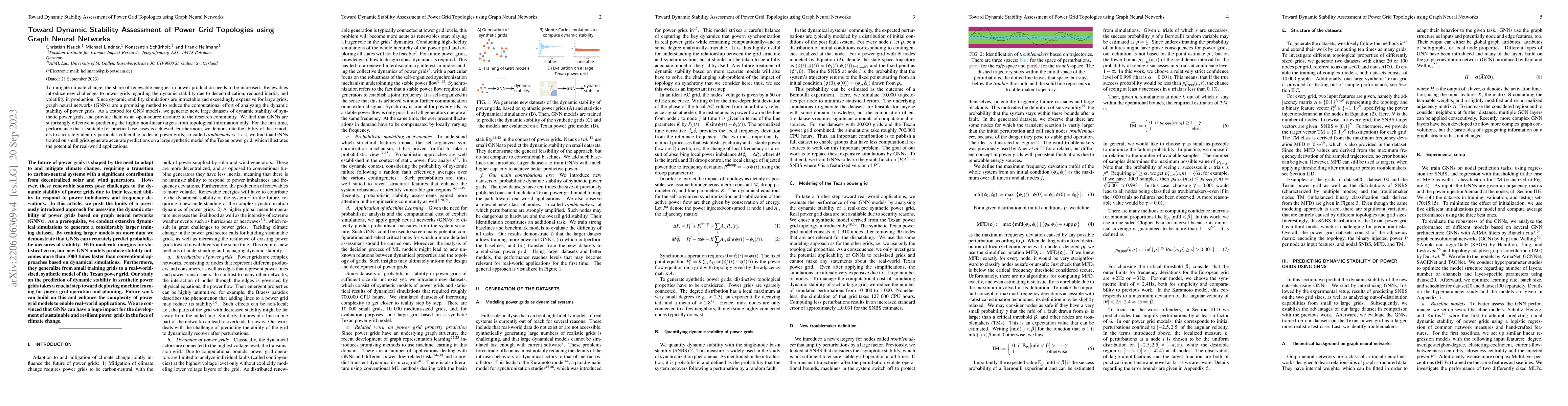 Thumbnail for Toward Dynamic Stability Assessment of Power Grid Topologies using Graph
  Neural Networks