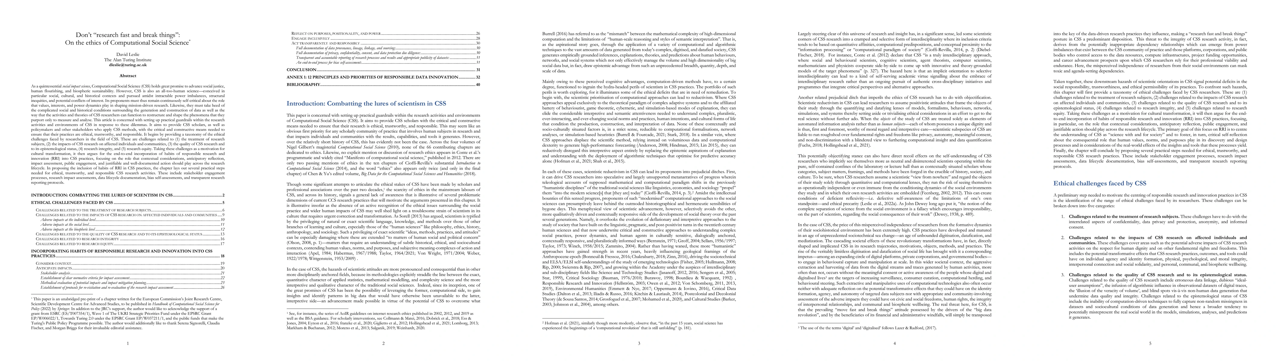 Thumbnail for Don't "research fast and break things": On the ethics of Computational
  Social Science