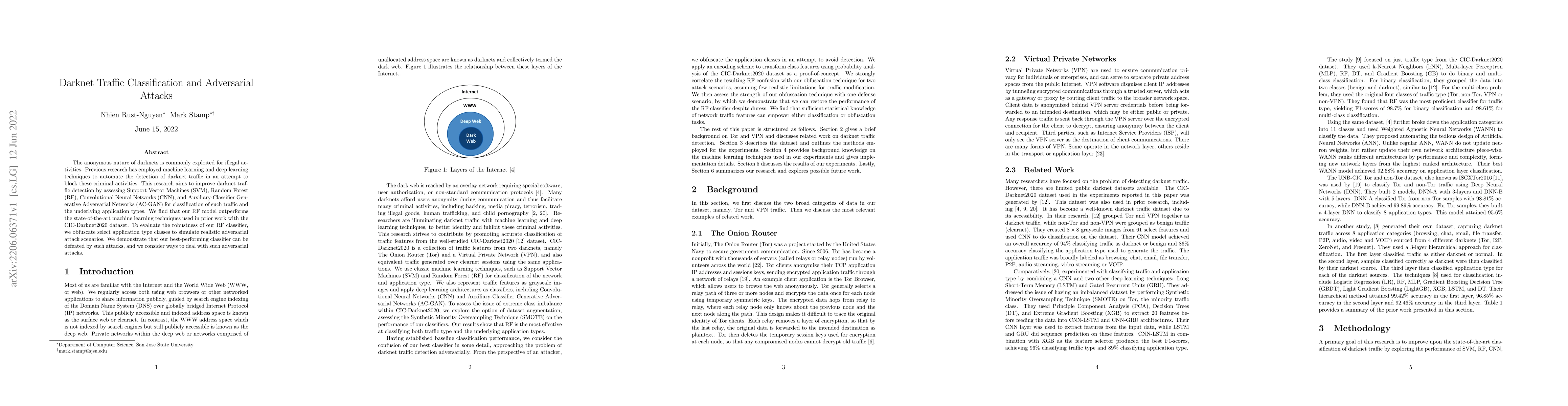 Thumbnail for Darknet Traffic Classification and Adversarial Attacks