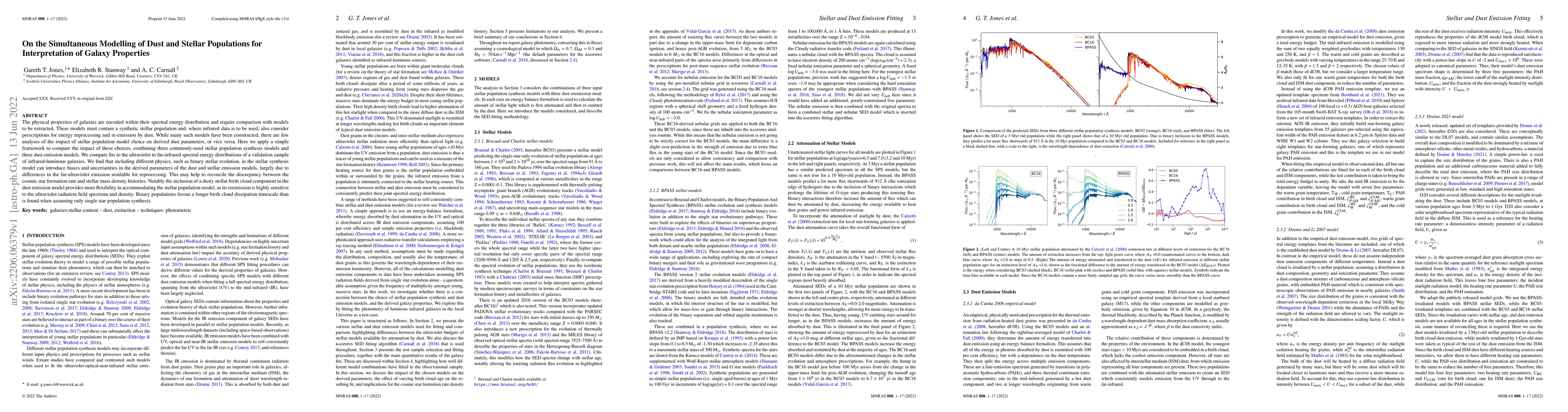 Thumbnail for On the Simultaneous Modelling of Dust and Stellar Populations for
  Interpretation of Galaxy Properties