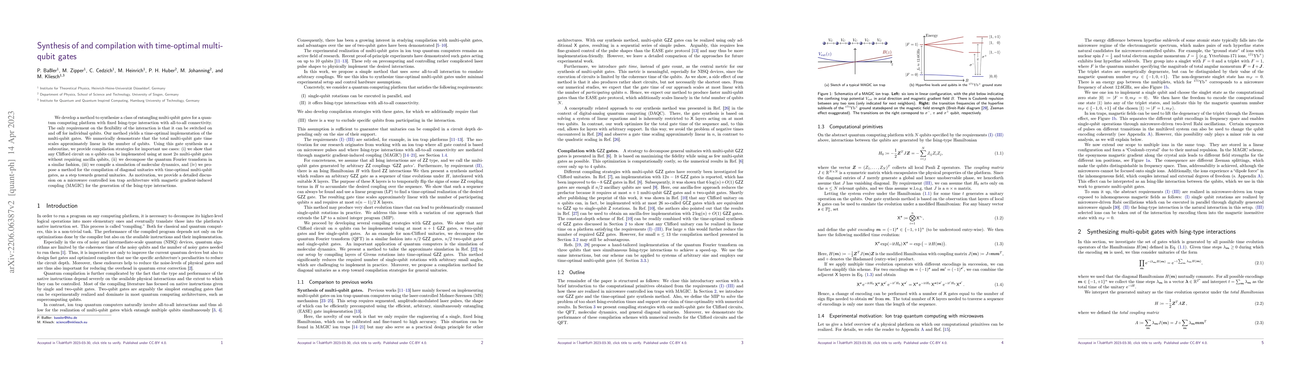 Thumbnail for Synthesis of and compilation with time-optimal multi-qubit gates